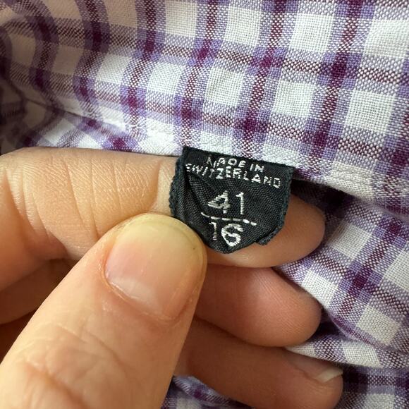 Tom Ford Purple Plaid Button Front Shirt - Picture 4 of 10